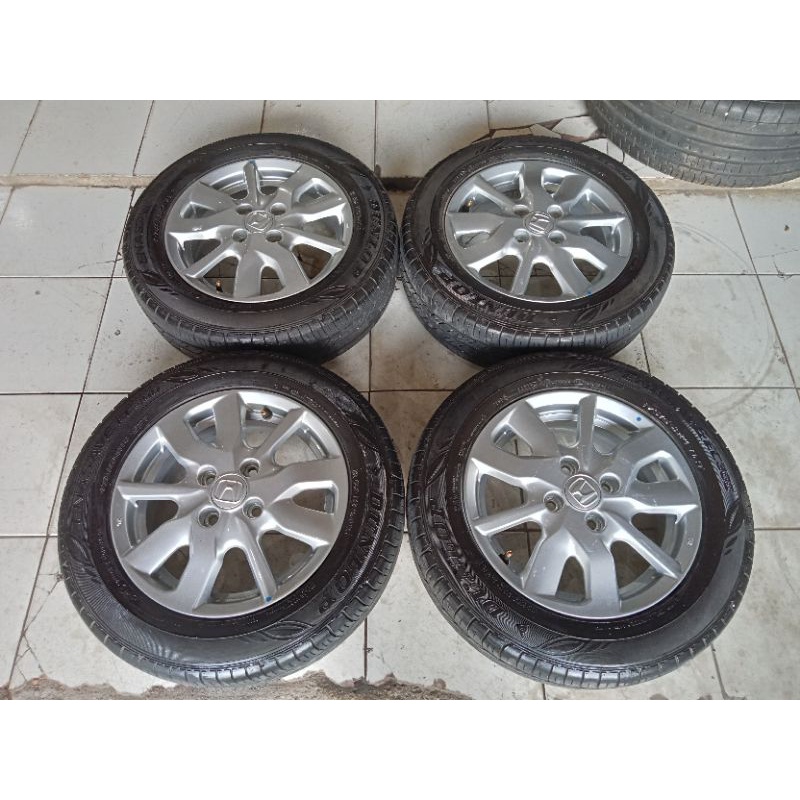 pelek berkualitas mobil Honda Brio ring  14 lebar 5 pcd 4x100 + ban 175 65 14