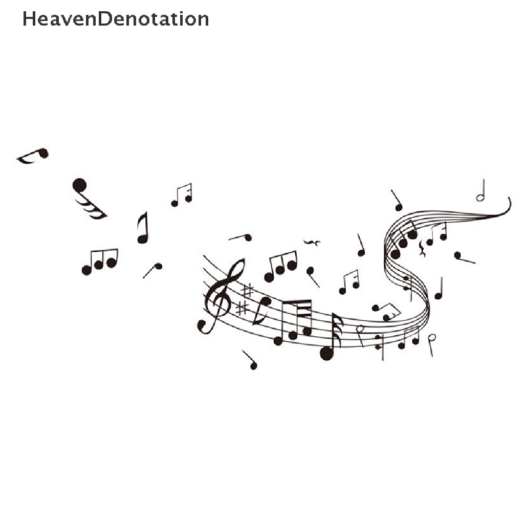 [HeavenDenotation] Fashion Melody Stiker Dinding Lagu Musik Suara Notes Kamar Rumah Wall Decal Decor HDV