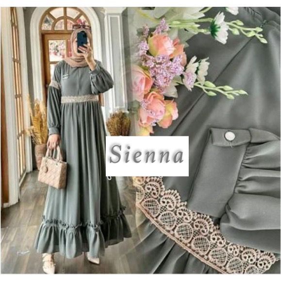 Model Baju Lebaran 2023 GAMIS CERUTY JUMBO - Sienna Dress  Ukuran  S M L XL XXL XXXL 5L