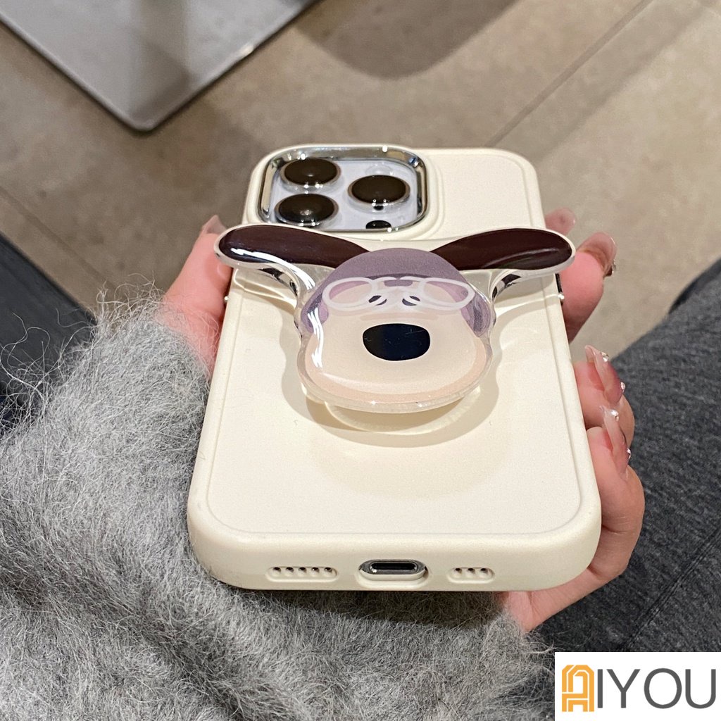 IPHONE Luxury Plating Metal Lens Ptotector Silikon Halus Casing Ponsel Kompatibel Untuk Iphone14 13 12 11 Pro Max Ultra Slim Shockproof Lembut TPU Penutup Belakang Dengan Holder Anjing/Kupu-Kupu/Kucing