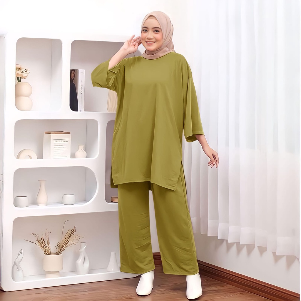 ONESET POLOS JUMBO CELANA ATASAN OVERSIZE BASIC RATA SETJUMB