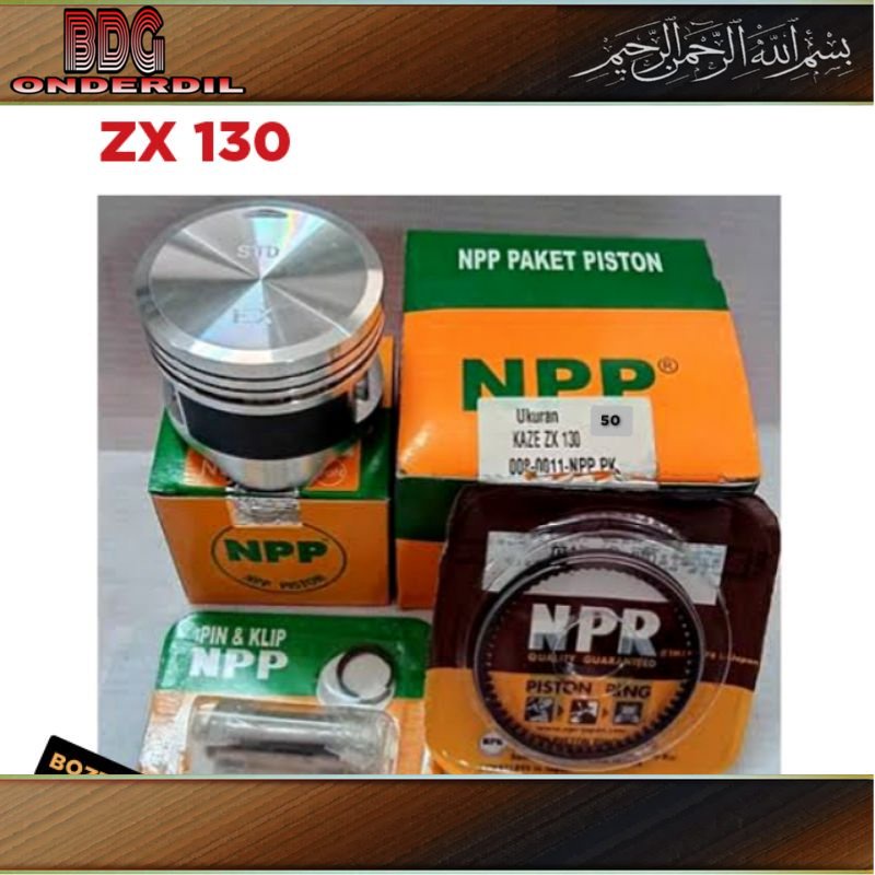Piston Kit ZX 130 / Oversize 50 / 1 Set / Seher Ring Pin Klip / Os Ukuran ZX130 NPP Kawasaki Kaze