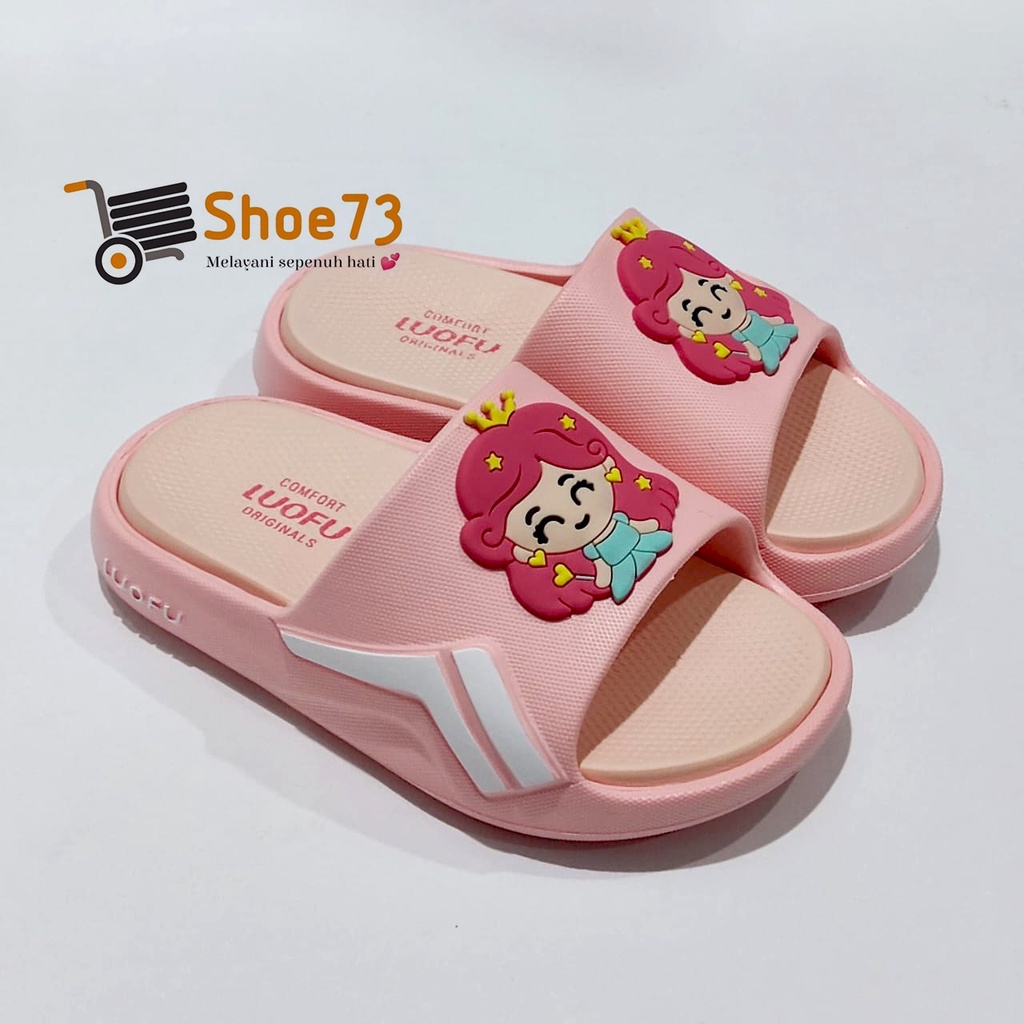 LUOFU E 6213 -E47 SIZE 24-35 ORIGINAL l Sandal Selop jelly anak perempuan l Sendal kokop anak cewek impor