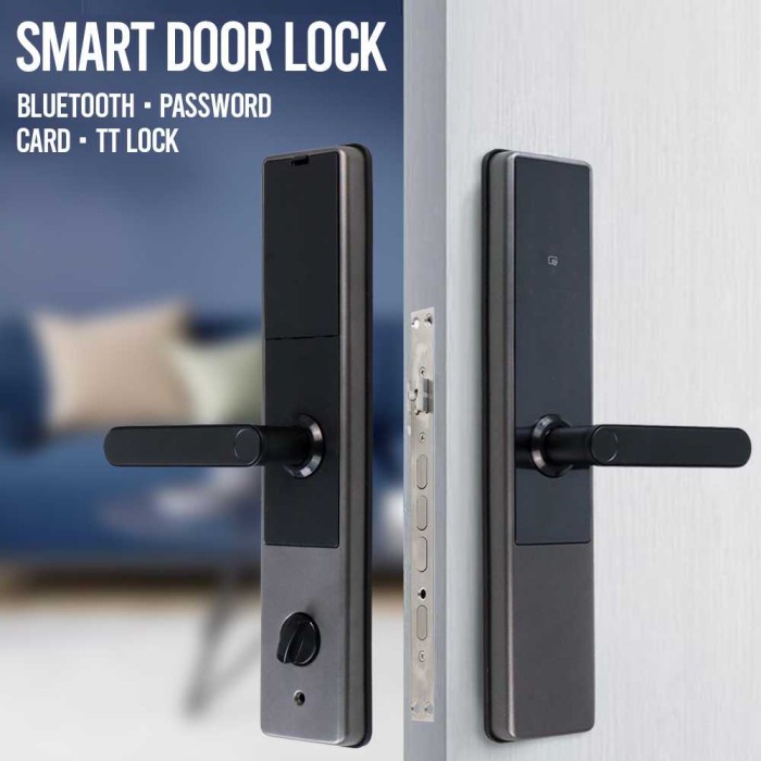 

Smart Door Lock Bluetooth Password Card TTLock - A1 - Hitam