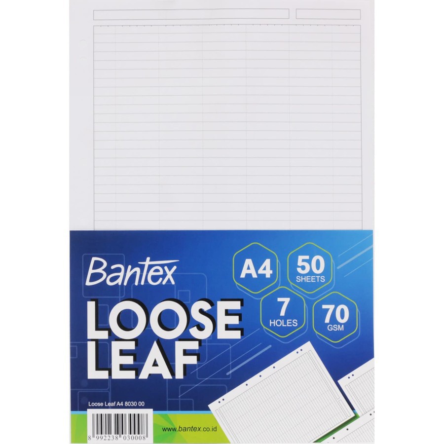 

Bantex Loose Leaf A4 Garis 50 Lembar Kertas Isi Binder