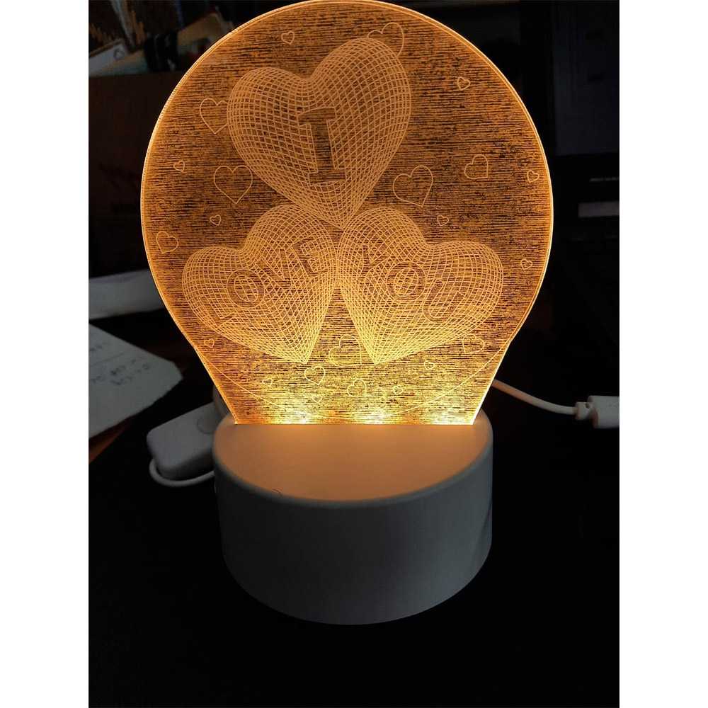 (BISA COD) FTIHSHP SOLOLANDOR Lampu Hias Akrilik 3D USB Plug 3 Color - LD3200