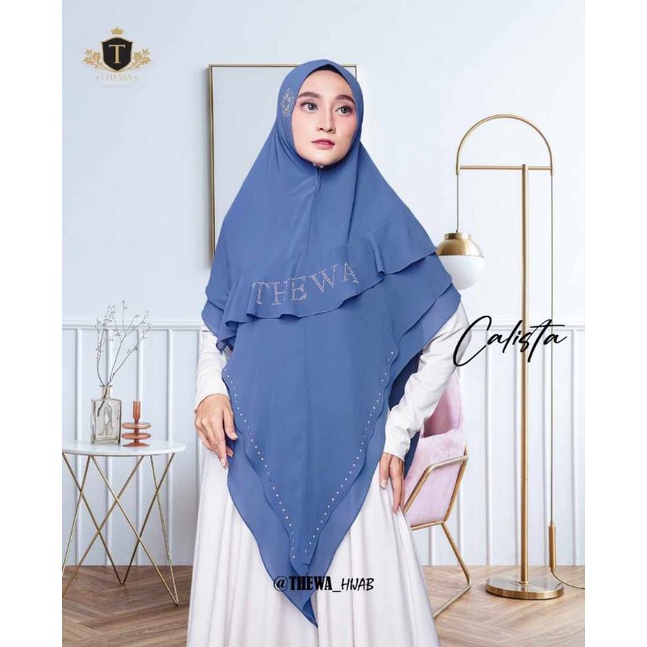 hijab ceruty babydoll / khimar calista / hijab dua layer / thewa hijab / hijab syar'i