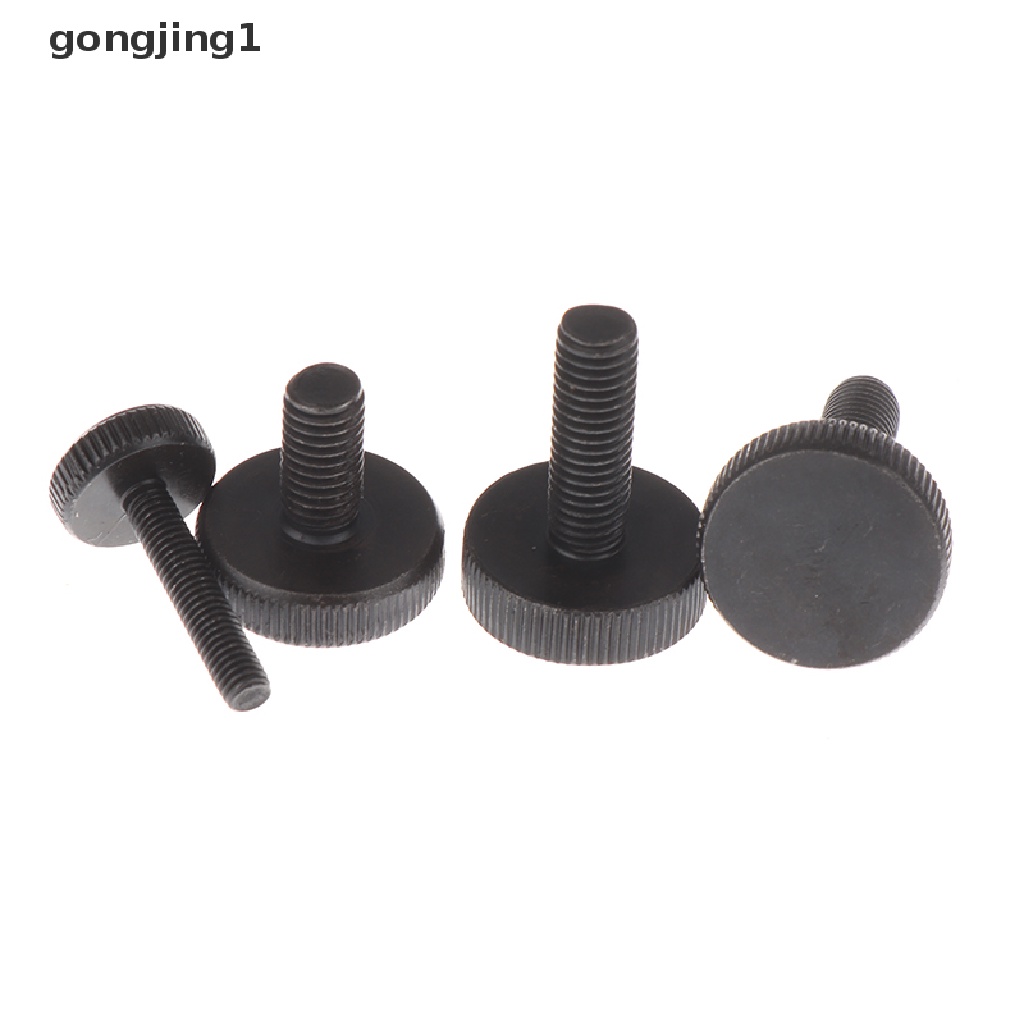 Ggg 10Pcs GB835 Hitam Baja Karbon Kepala Datar Thumb Screw Tangan Mengencangkan Sekrup Komputer Sekrup M3-M8 ID