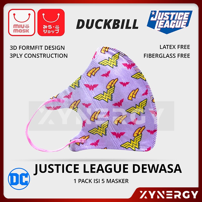 Masker MIU MASK Justice League 3D Duckbill Mask Dewasa (3Ply)