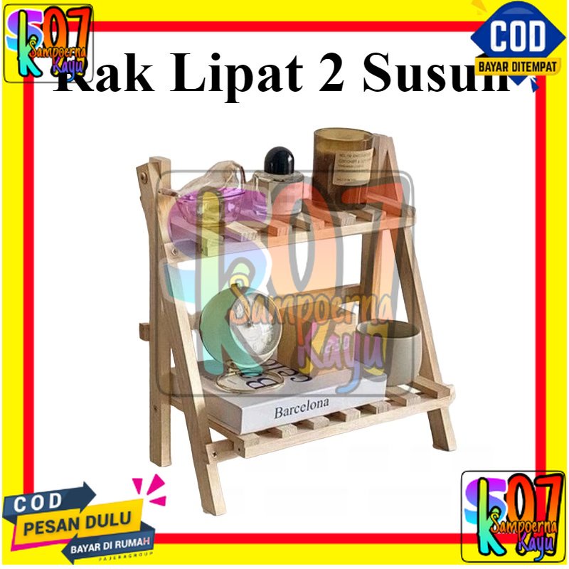 Rak Susun kayu Mini Serbaguna | Rak Meja Rakit Multifungsi