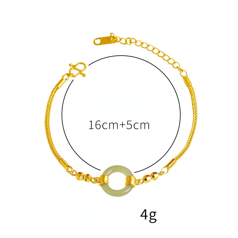 Goldkingdom Perhiasan Fashion Emas Asli Kadar 375Bangkok Aksesoris Ready Stock Interlocking Berlapis Emas Gelang Ankang Pirus Retro Dipanjangkan Cincin Gaya Wanita
