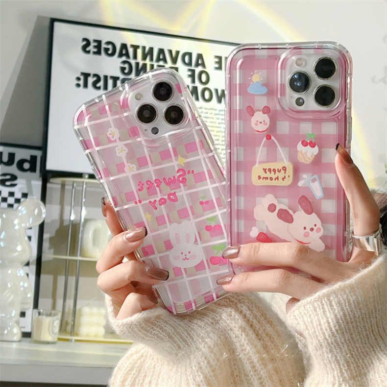 IPHONE Casing Ponsel Transparan Kompatibel Untuk Iphone14 13 11 12 Pro XS Max X XR 7 8 Plus Soft Casing Lucu TPU Silikon Shockproof Cover