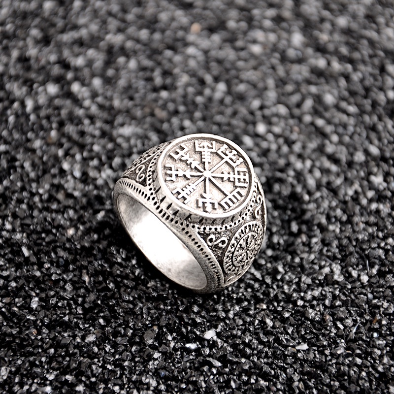 Vintage Nordic Mitologi Viking Vintage Odin Logo Cincin Pria Trendi Kepribadian Kreatif Cincin Aksesoris