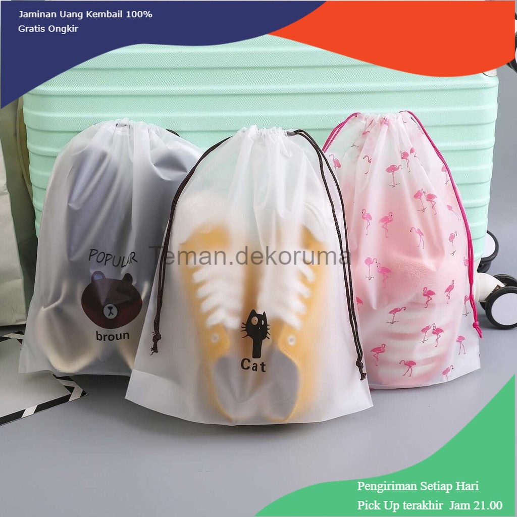 TD - TRV Kantong Pouch Plastik Serut Organizer Drawstring Bag Size XL 30x35cm - VB-71