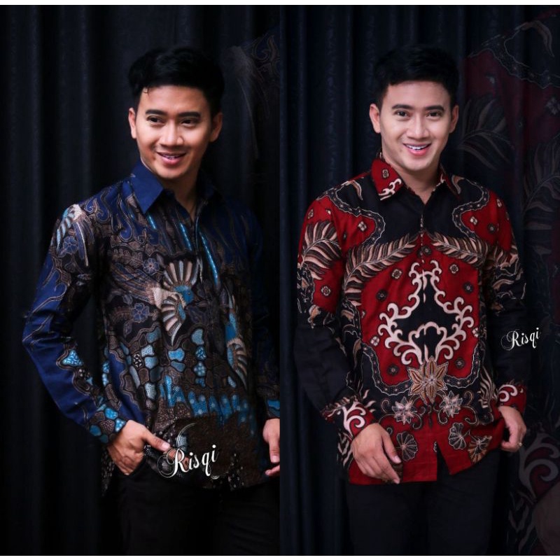 Batik Pria Lengan Panjang BATIK BERKAH HRB026 motif KERATONAN Kode 002 size M L XL XXL Reguler