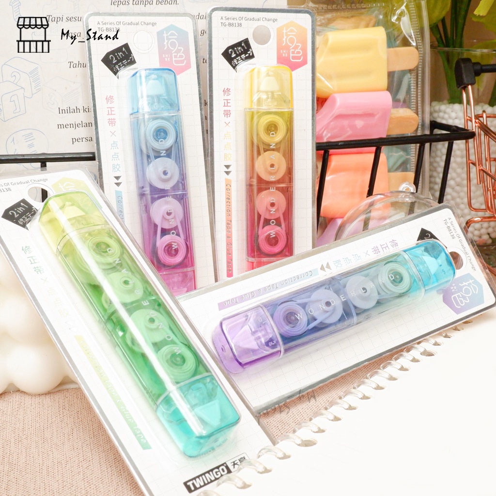 

Tip-X Kertas & Lem Twingo Wonderland Gradasi 2 in 1 TG-B8138 Glue Tape Lem Kertas Correction Tape Tip x Tipex Kertas Tip-Ex