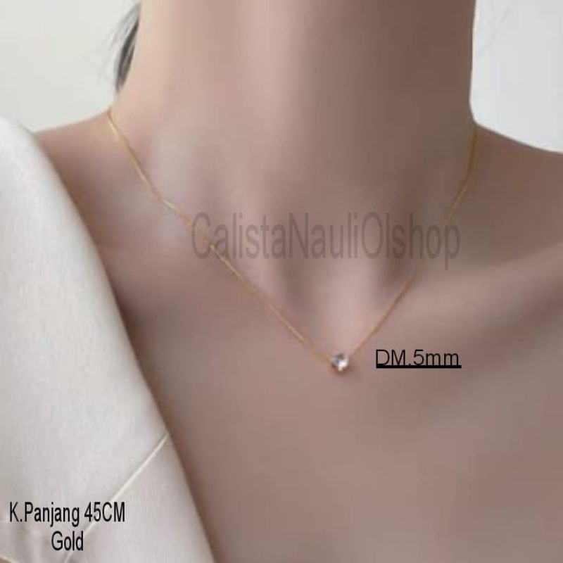 Kalung Titanium Nagita Permata Satu Fashion Korea Anti Karat Dan Anti Luntur