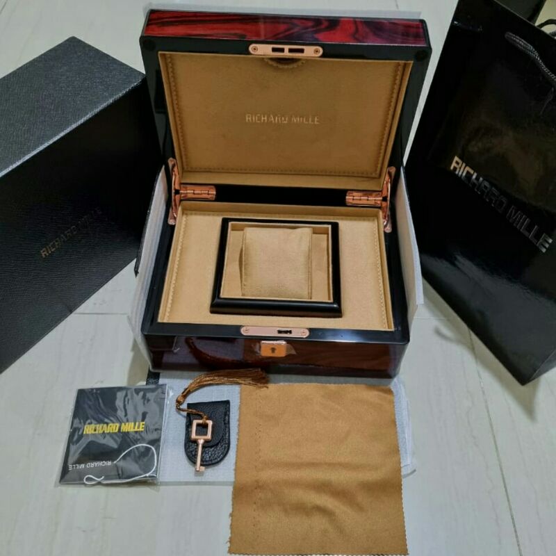 Kotak Jam Tangan Richard Mille Box Kayu Fulset Ori