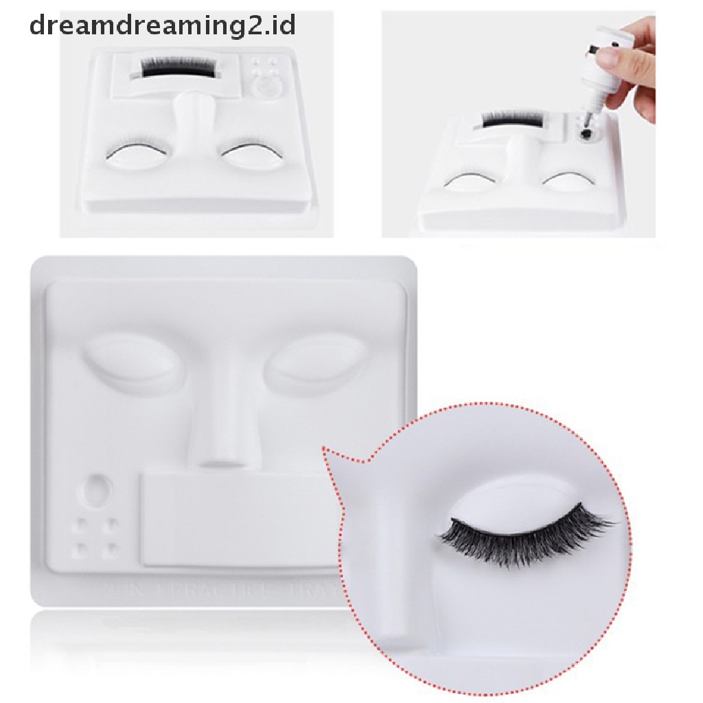 (dream) Training Fake Eyelash Extension Handmade Praktek Manekin Plastik Model Kepala.