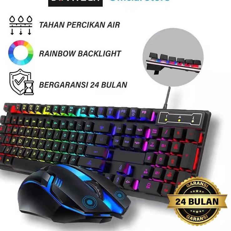 Stock Ready 【COD】Jovitech Pengukiran Laser Paket Gaming Keyboard dan Mouse RGB G12/ Gaming USB Cable