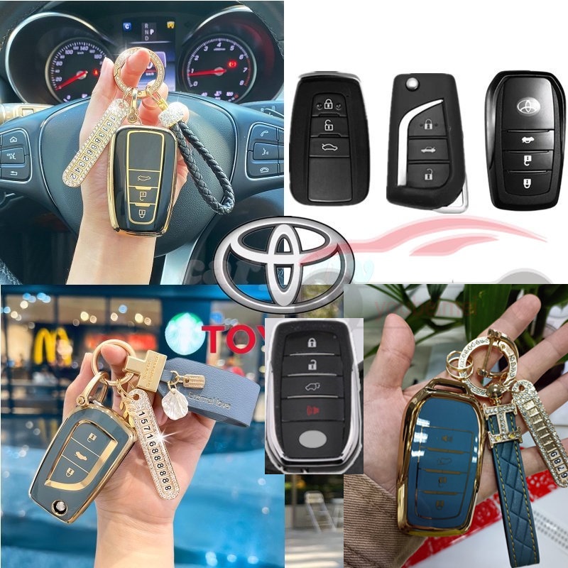 1pcs/tpu Tempat Cover Case Fob Kunci Remote Mobil Untuk Toyota Corolla Prius Camry Vios Yaris Fortuner Innova CHR C-HR RAV4 Altis Hiace Crown Auris Avanza Land Cruiser200 Prado