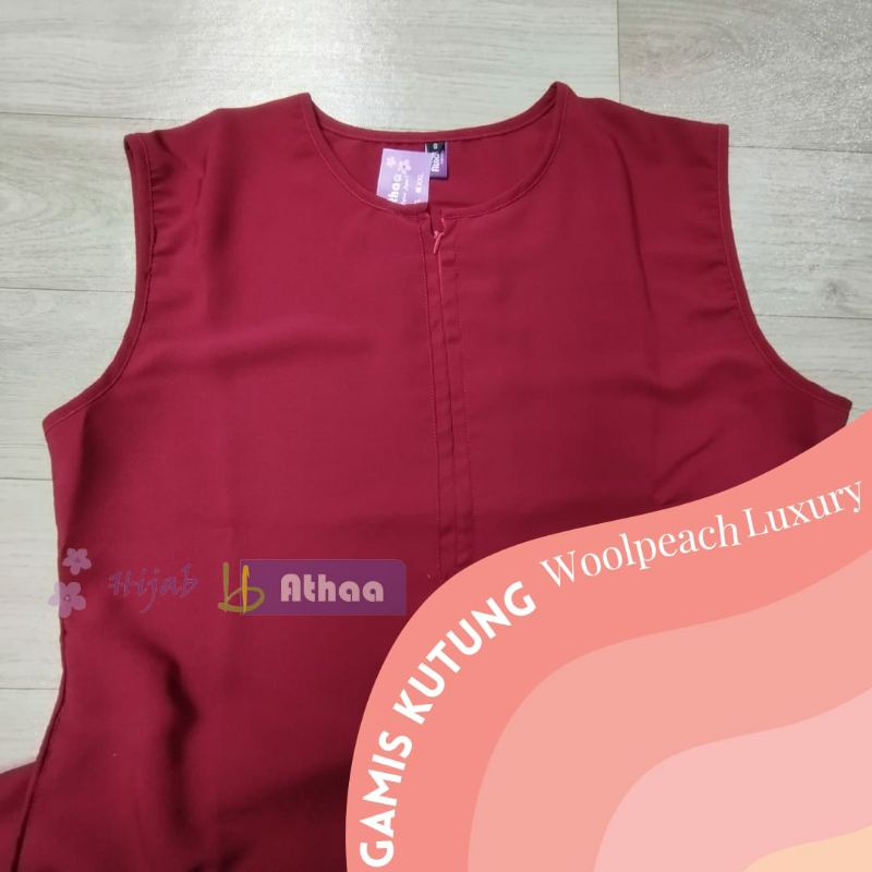 Dress gamis kutungan tanpa lengan Sleeve less inner buntung outer wolfis Lux