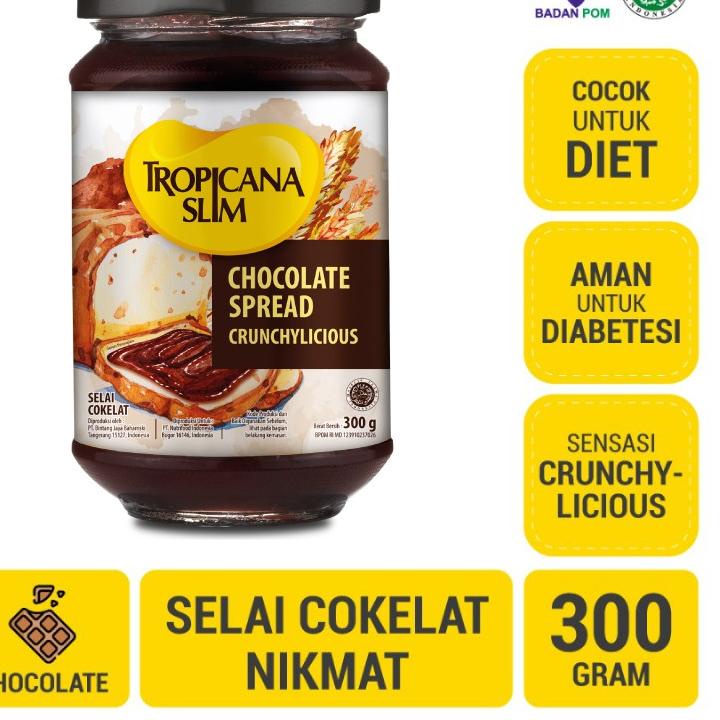 

❅ Tropicana Slim Chocolate Spread 300g - Selai Cokelat Nikmat Tanpa Gula Pasir ☉