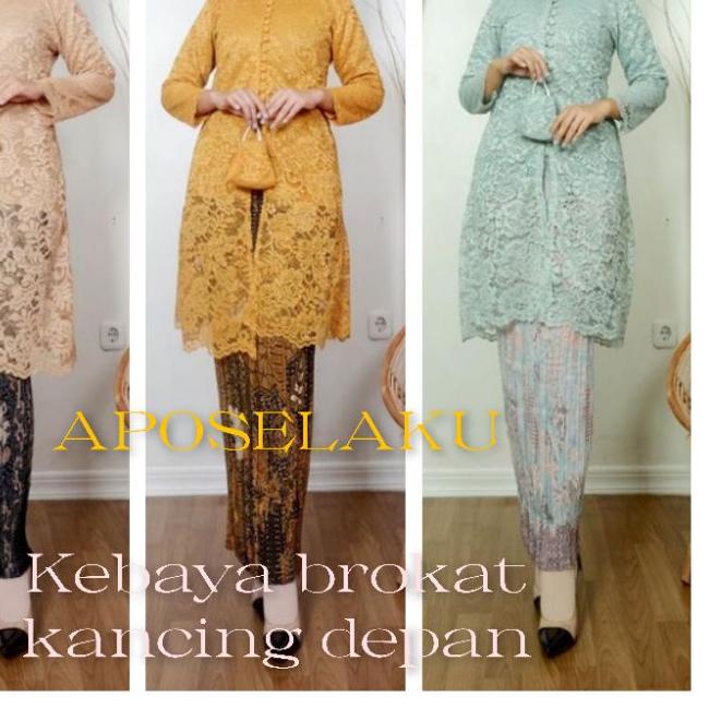 ➤ new kebaya tunik kancing depan kebaya brokat tunik brokat kebaya modern ☛