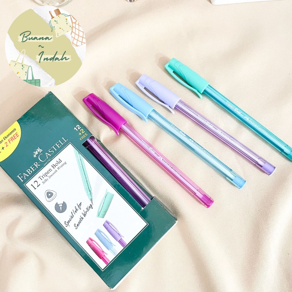 

Pulpen Faber-Castell Tripen Bold Black Ink Pena Pastel Lucu Tinta Hitam Ballpen Alat Tulis Kantor Harga GROSIRAN