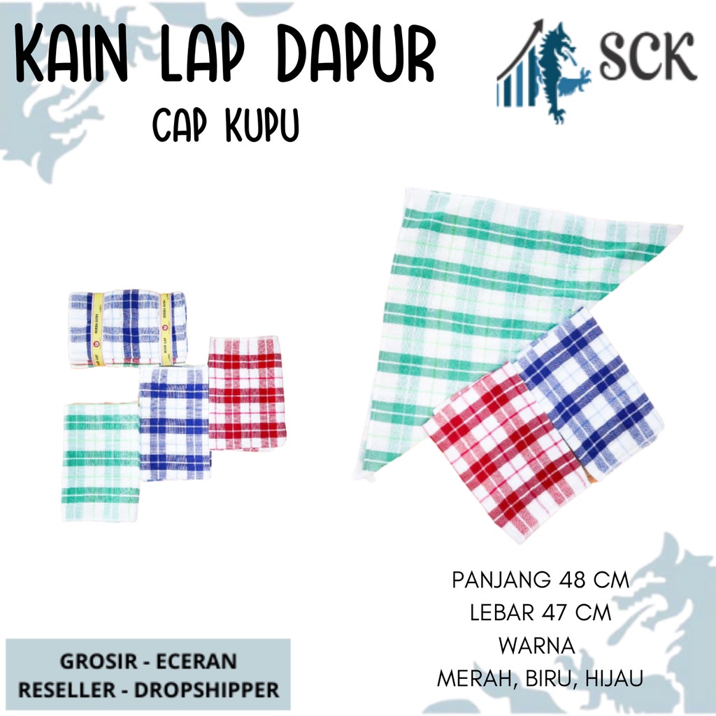 [ISI 3] Serbet CAP KUPU / KAIN LAP DAPUR MOTIF KOTAK KAIN KATUN - sckmenwear GROSIR