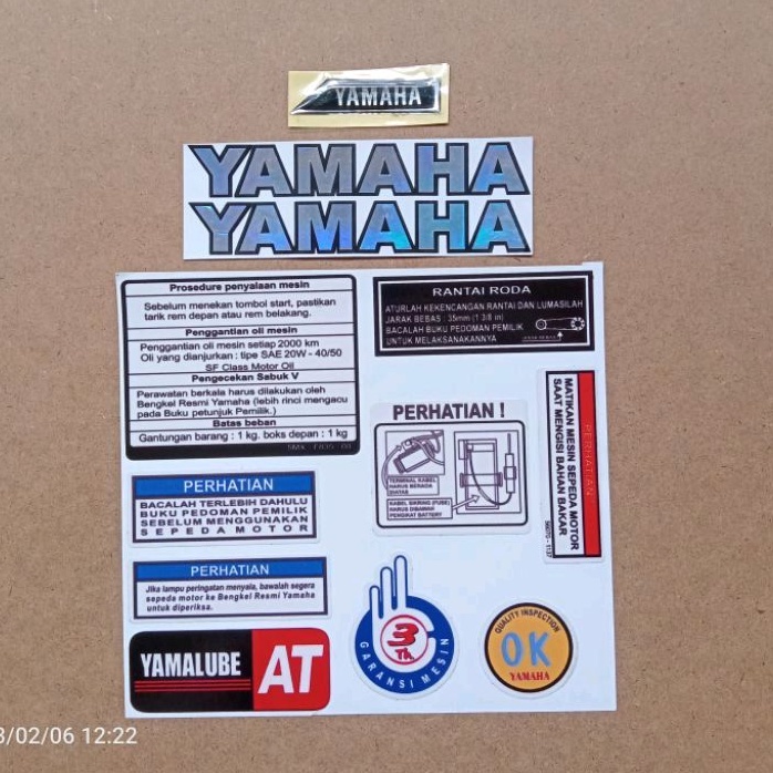 stiker warning yamaha set, sticker cutt warning yamaha set
