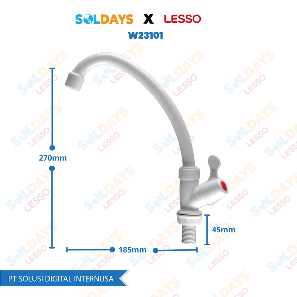 Lesso Keran Angsa W23101 / Kran Air dn15 / Keran PVC 1/2&quot;