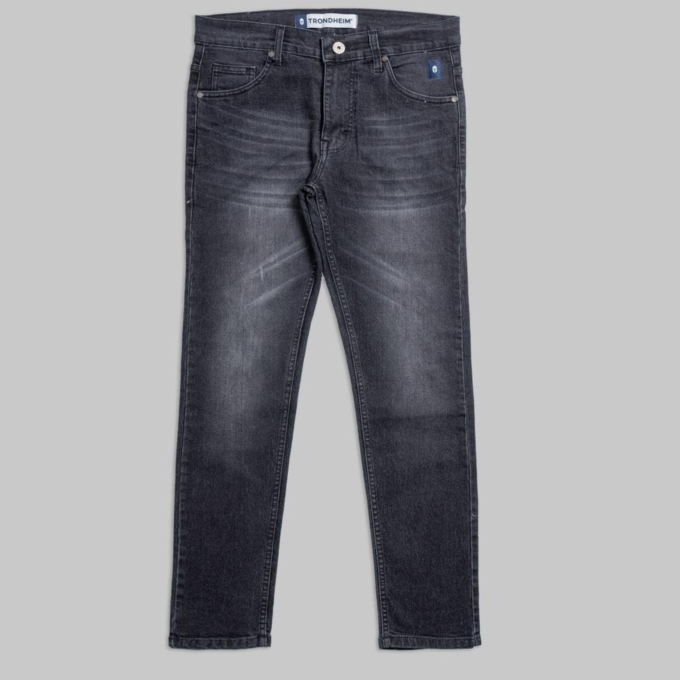 Viral Trondheim Celana Jeans Denim Pria Ronald Whisker Black Indo