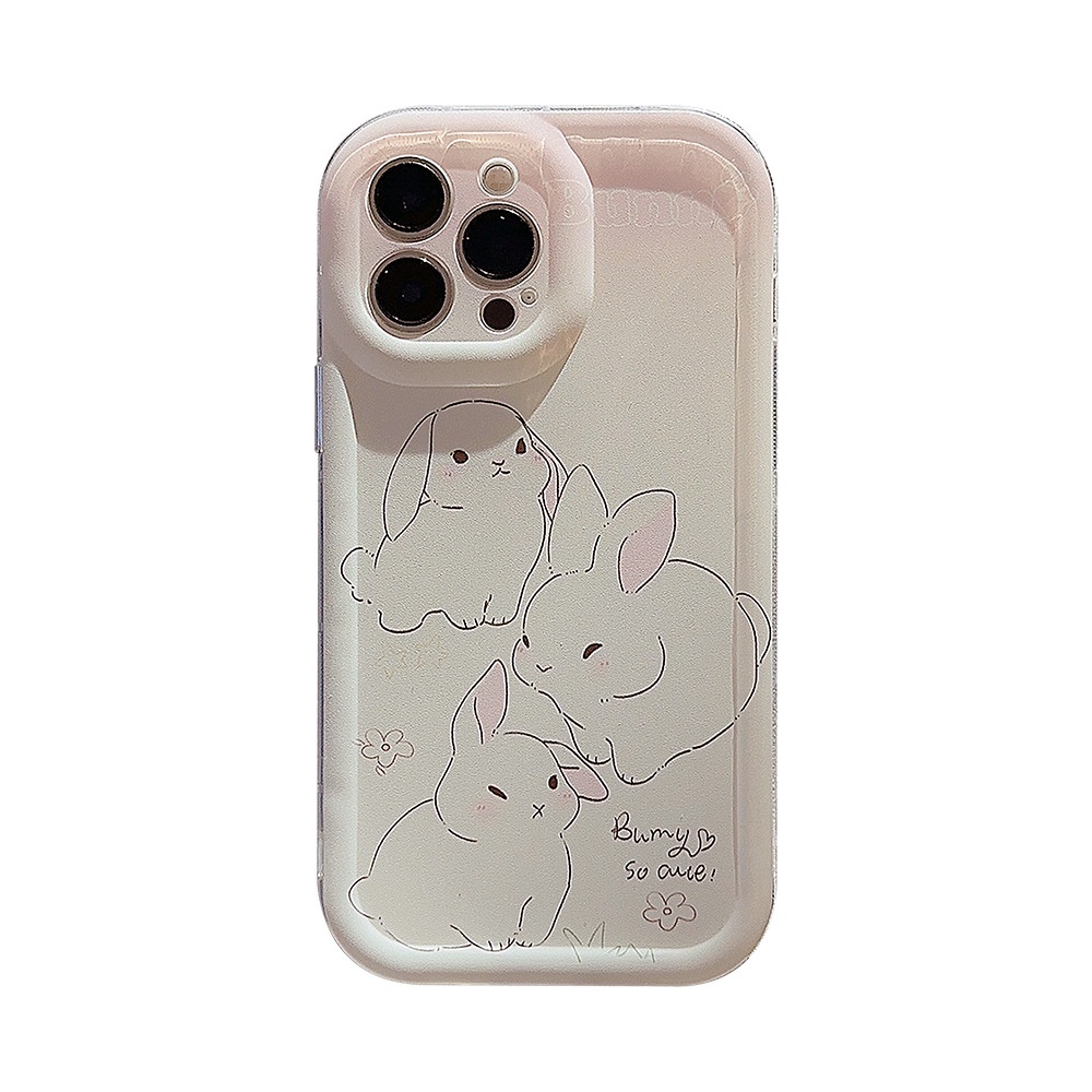 IPHONE Casing Transparan Lembut Kartun Kelinci Lucu Untuk Iphone14 11 12 13 PRO MAX Casing Cover Pelindung AT0011