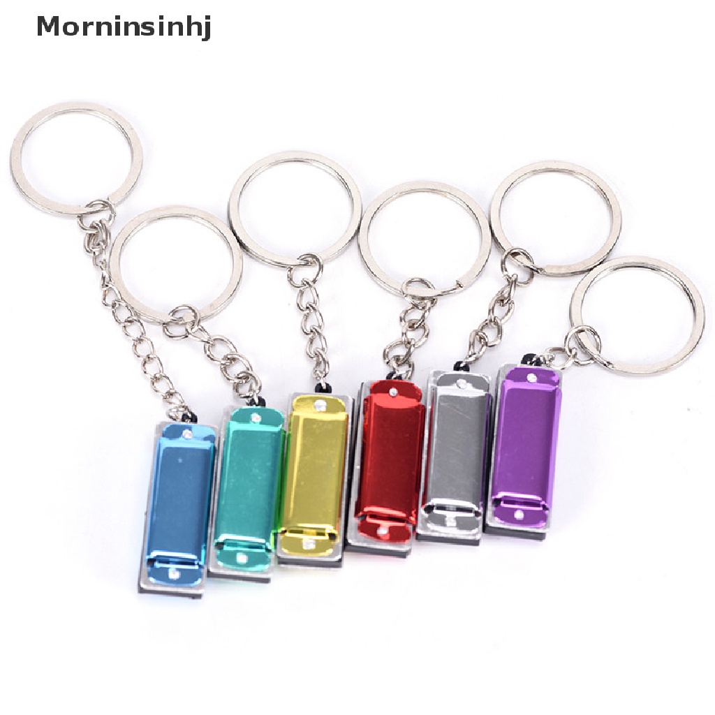 Mornin Warna Random Mini Harmonika Gantungan Kunci Mulut Organ Keyring Pendent Rad Silver Tone id