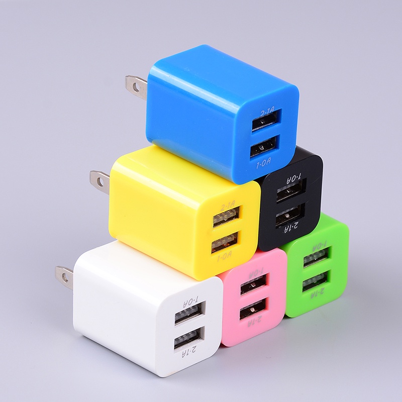 Adaptor Charger USB 2port/adaptor Cas Dinding Handphone Universal/Adaptor Daya Charger Charge Dinding Untuk Travel/Hot Sale