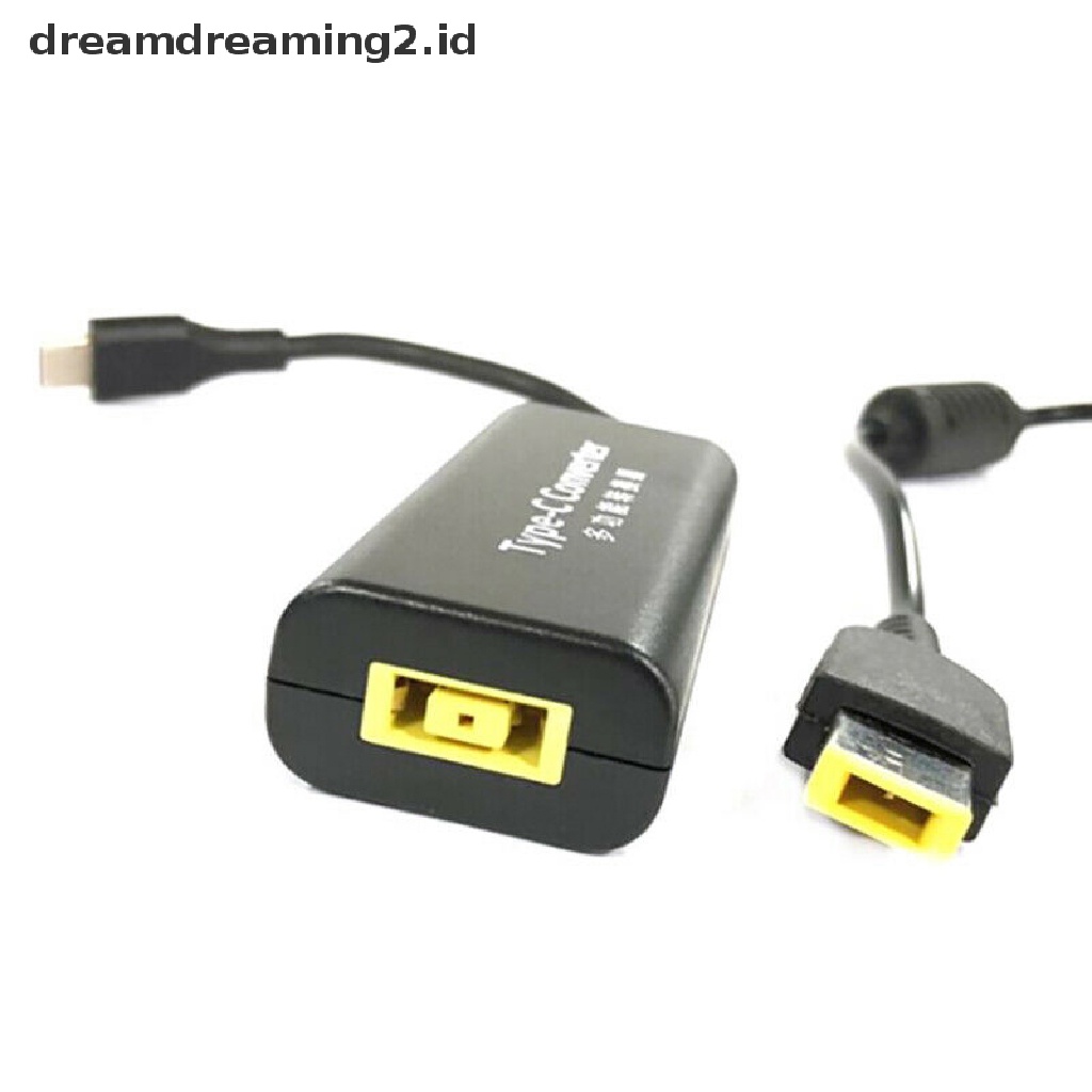 (dream) Konverter Power Charger USB-C Male to Square USB Female Untuk Lenovo Thinkpad.