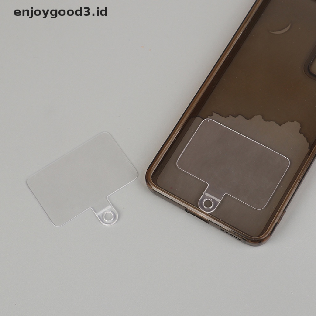 【 Rready Stock 】 2Pcs NEW Clear Mobile Phone Lanyard Gasket Patch Card Removable Clip Cord Tab （ ID ）