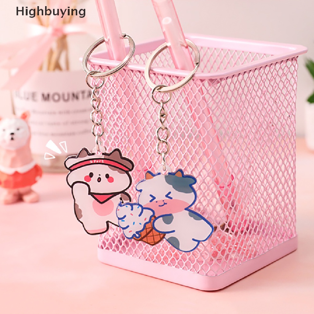 Hbid Kartun Akrilik Ekspresi Keychain Net Merah Lucu Pasangan Tas Sekolah Ornamen Ternak Sekitarnya Berdiri Liontin Pesona Keyring Hadiah Glory