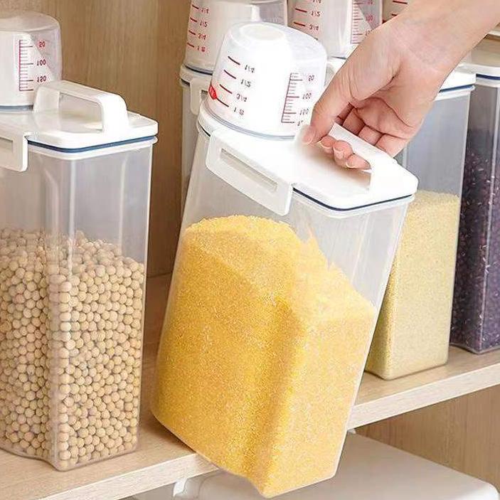 ✨MEN SALE✨ 99KHOME Rice Storage Jar 2kg Transparent / Tempat Penyimpanan Beras Sereal Transparan H27