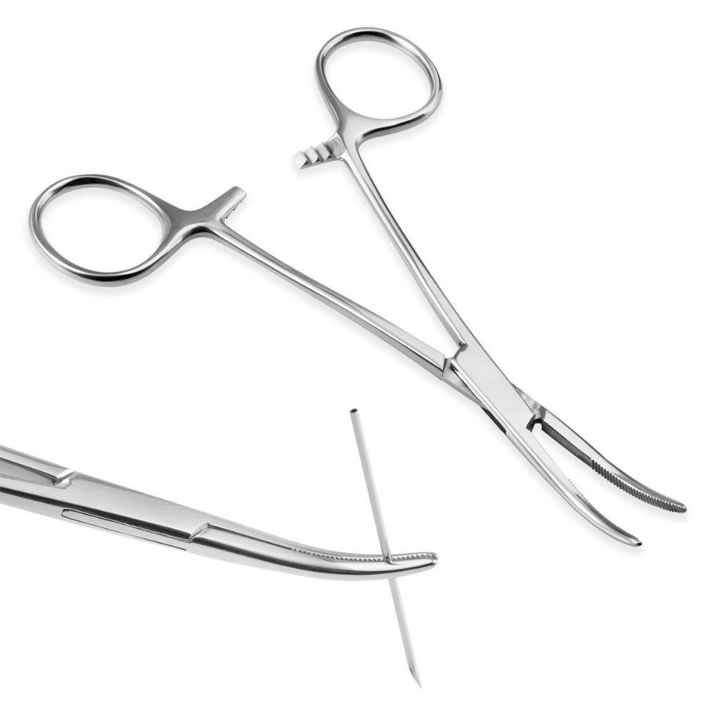 REBUY Rebuy Stainless Steel Piercing Clamp Pinset Untuk Hidung Stud Body Piercing Alat Tindik Buka Bulat Forceps Jarum Pinset Buka Segitiga Forceps