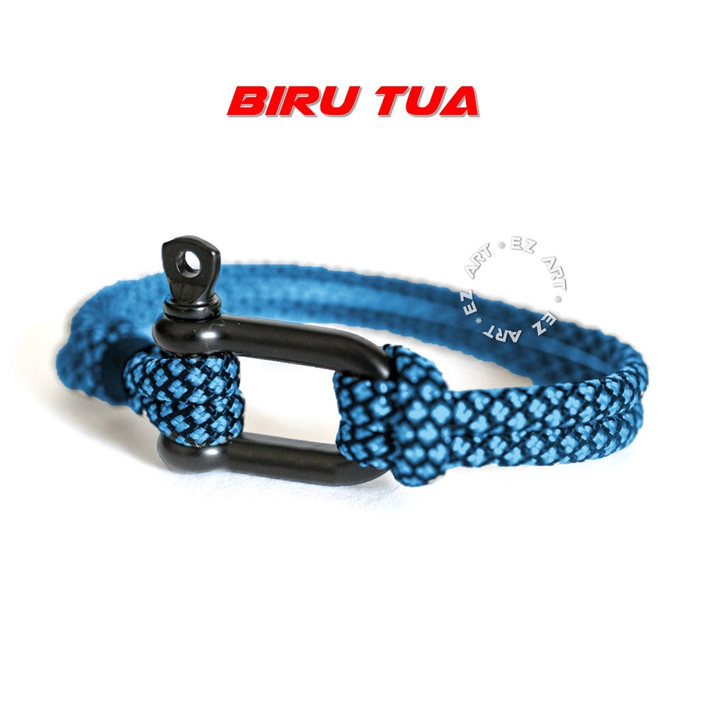 Gelang Paracord Shakle Buckle Tipe D Layer Ganda Motif Diamond Elegan Pria Wanita Pendaki Gunung Survival