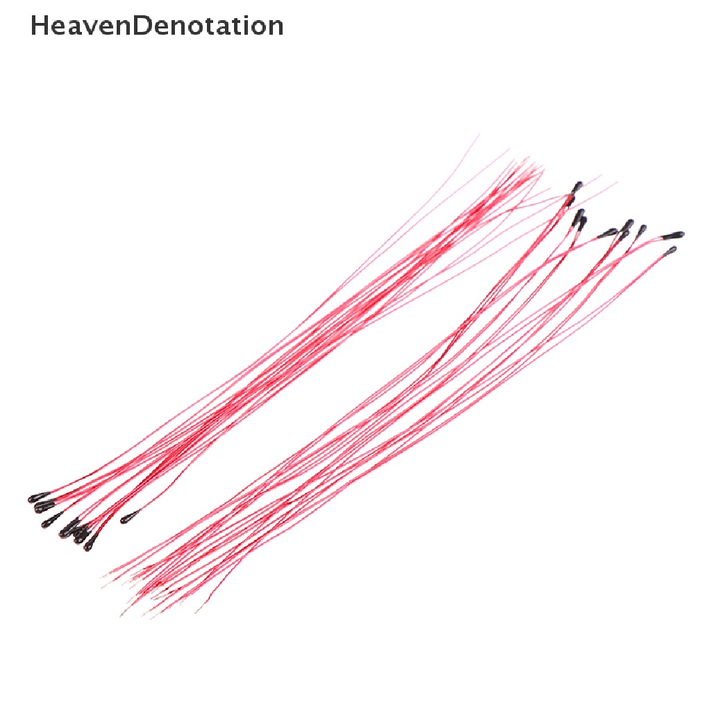 [HeavenDenotation] 10pcs Resistor Termal Termis NTC MF52B 10K 100K Probe Tali Kawat B3470 B3380 B3950 B3435 B4250 1% 10CM Sensor Kontrol Suhu HDV
