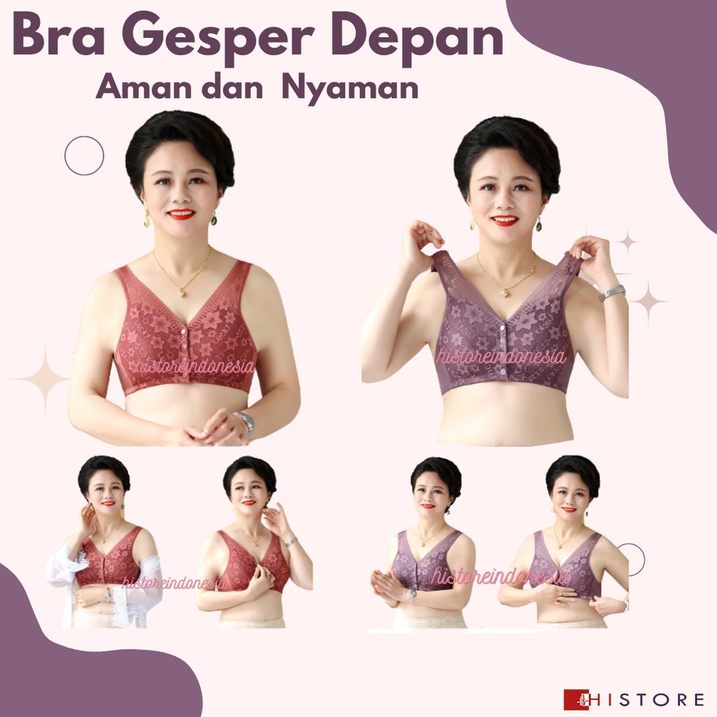 [HI] Bra Seamless Push Up Nirkabel Gesper Depan 2092 Wanita Paruh Baya dan Tua