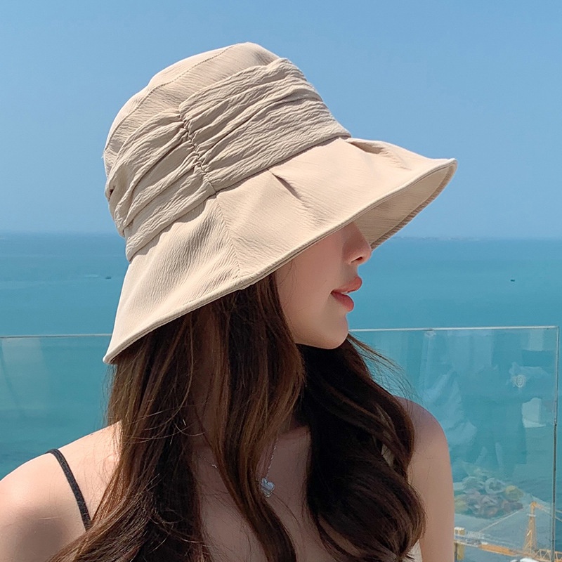 Topi Nelayan flat-top Lipit Gaya Korea Wanita