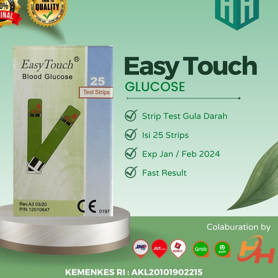 ℮ Easy Touch Strip Alat Cek dan Tes Gula Darah isi 25 Strips / EasyTouch Blood Glucose Test Strip ◄