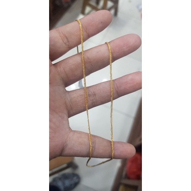 KALUNG EMAS PENDEK GEPENG CUBAN 24K