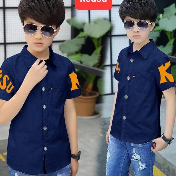 ℗ kemeja KEDSU anak laki laki/hem kids KEDSU/baju distro anak cowok keren 2022 bahan katun stretch(b