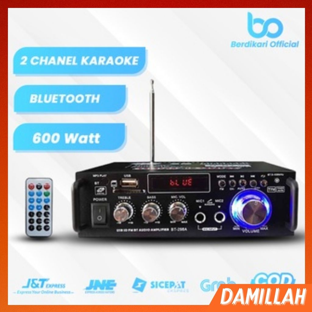 Ampli Bluetooth EQ Audio Power Amplifier Karaoke Home Theater FM Radio 600W Damillah