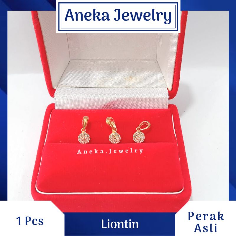 Liontin Variasi Cor Mata2, Perak 925, Sepuh Emas Rosegold